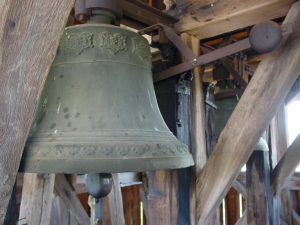 church bell in wooden tower