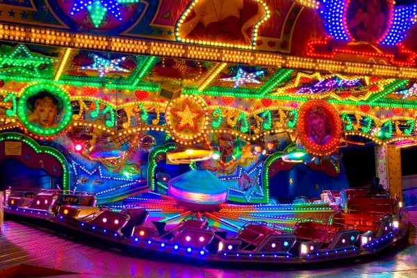 carousel with colorful light decoration