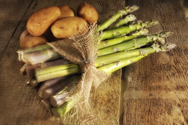 asparagus and potatoes rustic