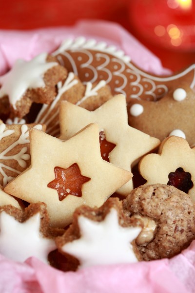 detail of christmas cookies