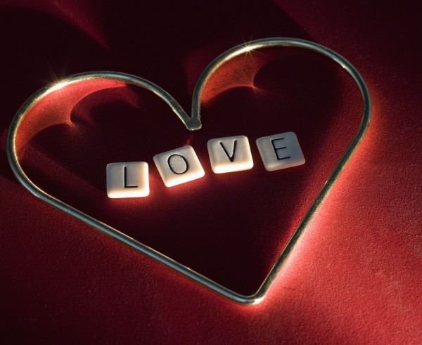 love spelled inside heart