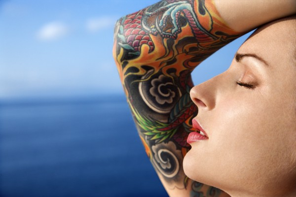 attractive tattooed woman