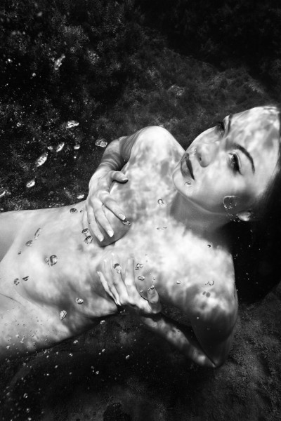 nude woman underwater