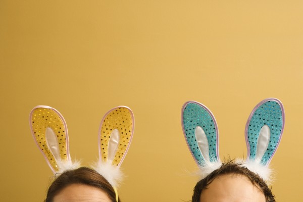 couple wearing rabbit ears