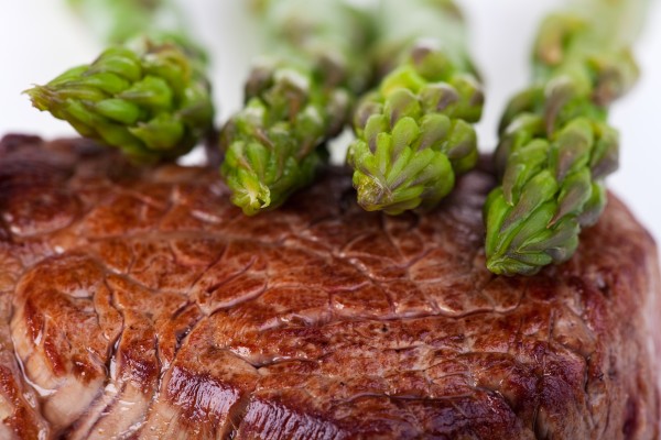 close up of a steak with