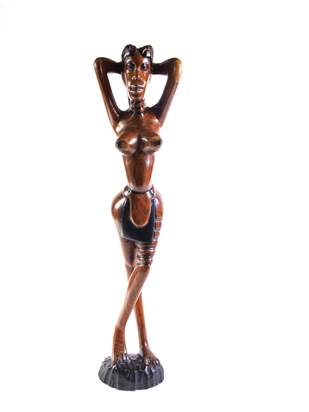 gambian wood carving on a plain