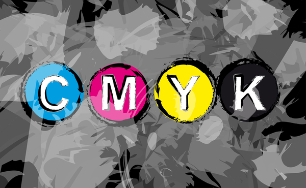 cmyk letters grunge style