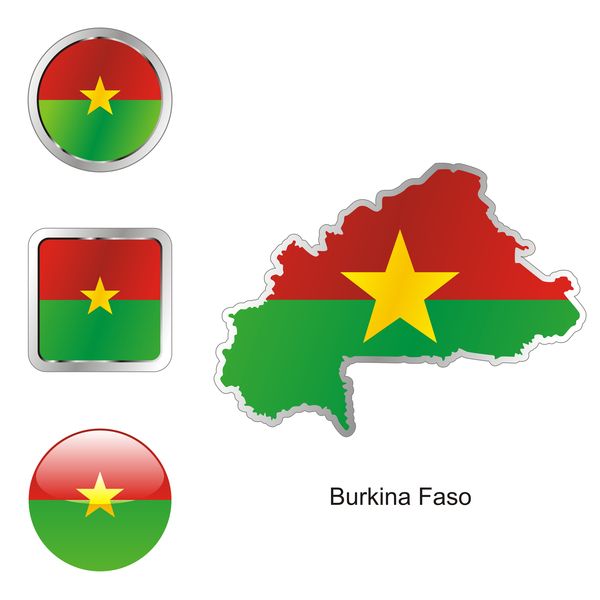 flag of burkina map and internet