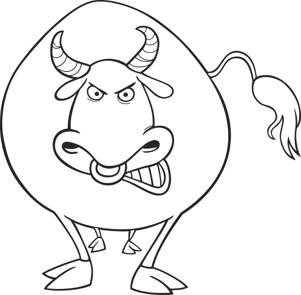 Angry bull for coloring book - Royalty free image #4675026 ...