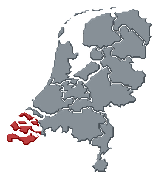 Map Of Netherlands Zeeland Highlighted Royalty Free Photo 5495532