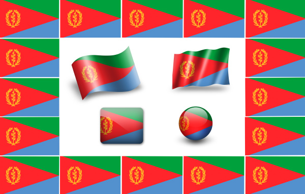 flag of eritrea icon set