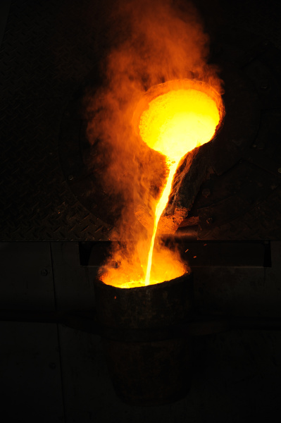 Foundry - molten metal poured from ladle for casting - Stock Photo #6452939  | PantherMedia Stock Agency