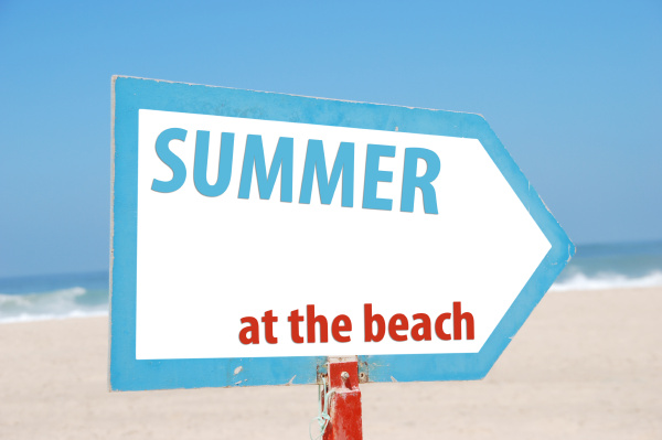 summer at the beach sign