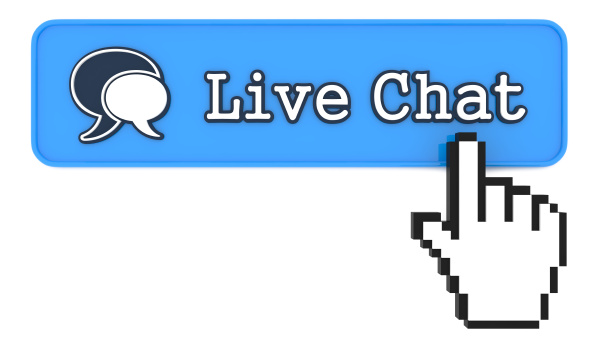 live chat button with hand