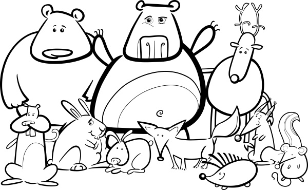wild animals group cartoon for coloring book - Royalty free photo #8548300 | PantherMedia Stock Agency wild animals group cartoon for coloring book - Royalty free photo #8548300 | PantherMedia Stock Agency