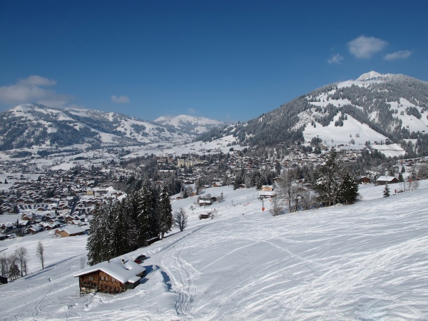 ski tracks and famous village gstaad