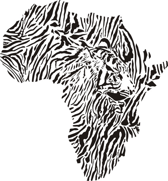 symbol africa in tiger camouflage
