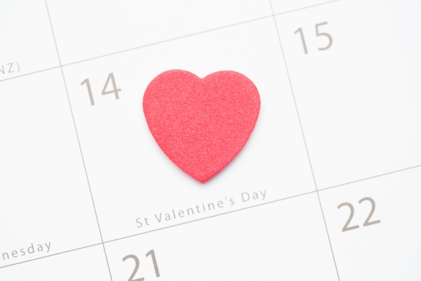 pink confetti heart marking valentines day