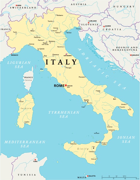 Italy Political Map - Royalty free photo #9697956 | PantherMedia Stock ...