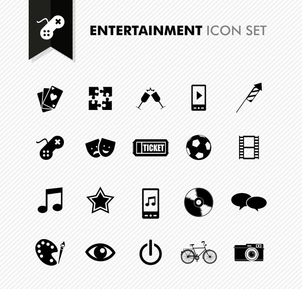 entertainment fresh icon set