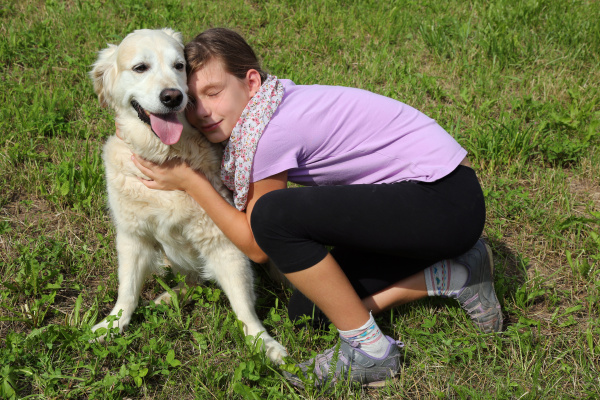 one child cuddles with a dog - Stock Photo #10217339 | PantherMedia ...