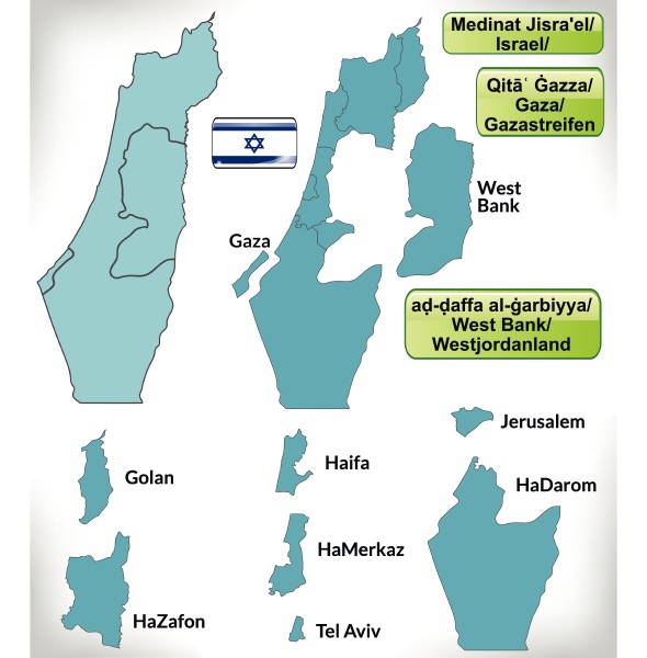 boundary map of israel with borders in blue - Stock Photo #10611109 ...