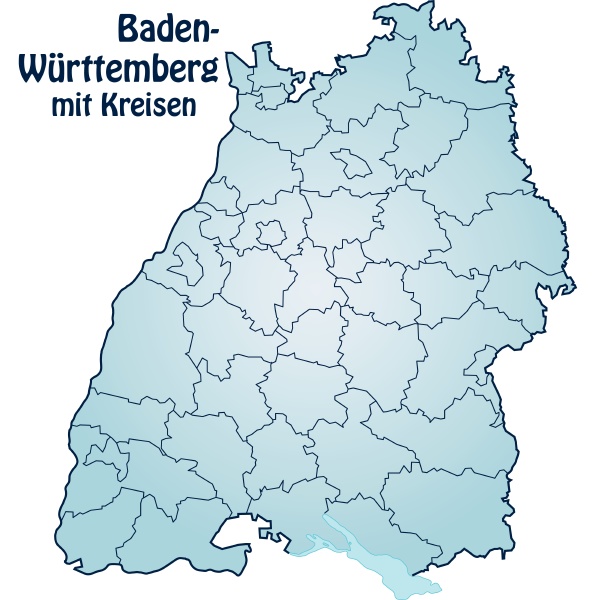 ~map Of Baden Wuerttemberg With Borders 10611147 Detail 
