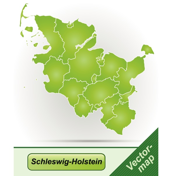 border map of schleswig holstein with