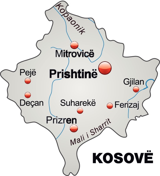 map of kosovo as an overview