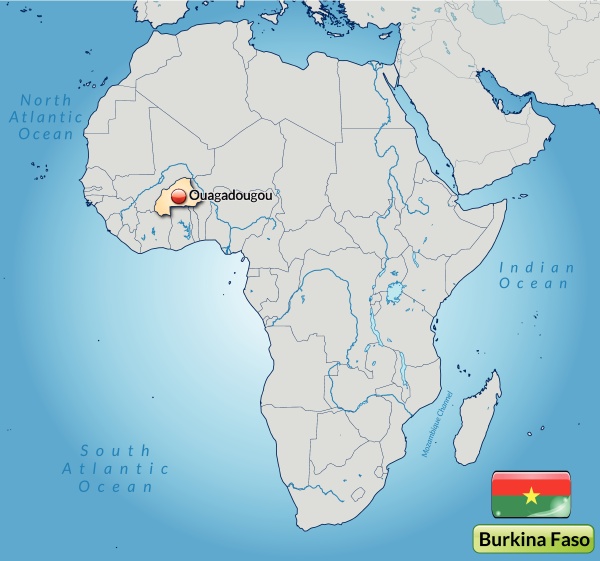 map of burkina faso with capitals