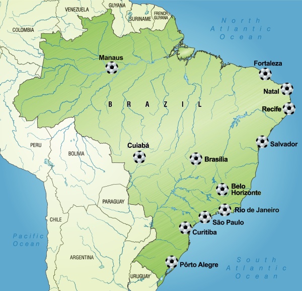 map of brazil thematic in green