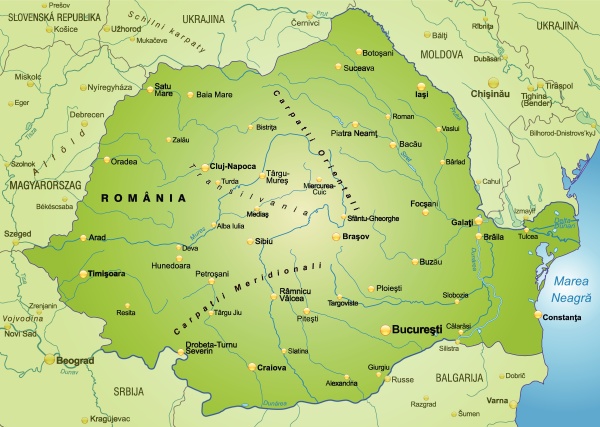 ~map Of Romania As Outline Map 10656115 Detail 