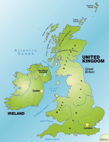 map of england as an overview map in green - Stock Photo #10657711 ...