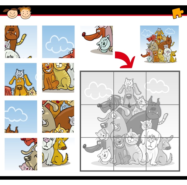cartoon dogs and cats jigsaw puzzle