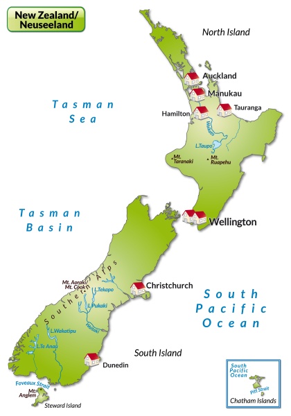 map of new zealand as infographic in green - Royalty free photo ...