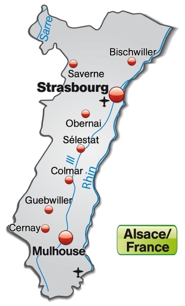 Map of Alsace as overview map in grey - Royalty free image #10912230 ...