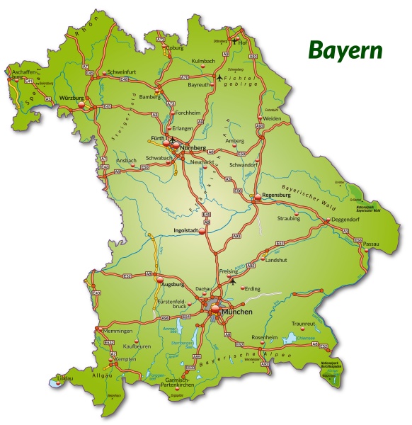 Map of Bavaria with transport network - Royalty free photo #10917964 ...