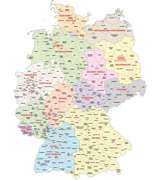 Administrative Map Of Germany Royalty Free Image 11147502
