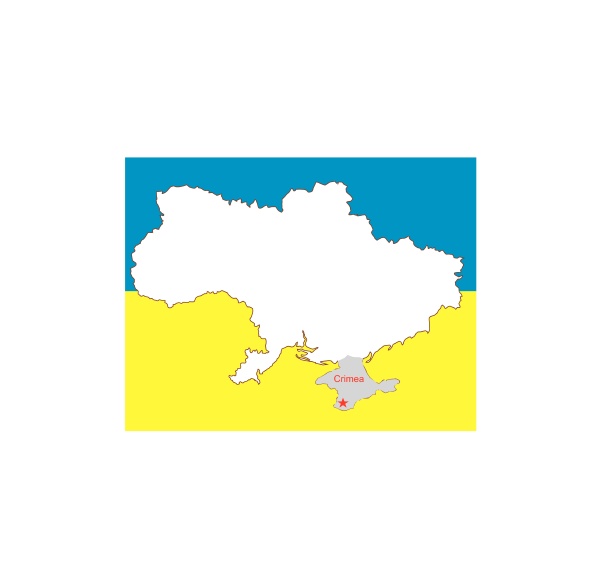 ukraine vector map with the crimea