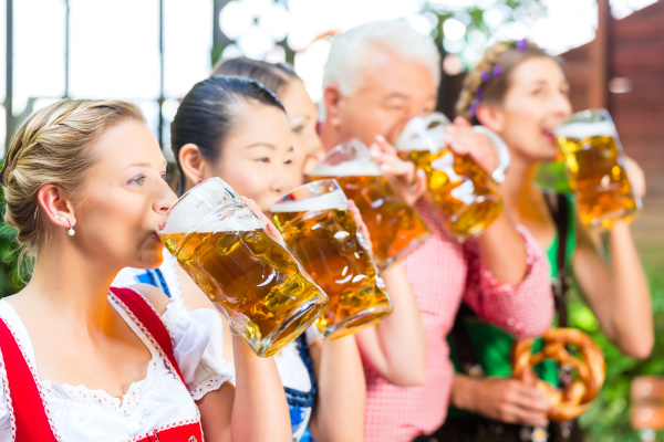 in the beer garden