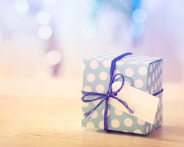 blue and white gift box