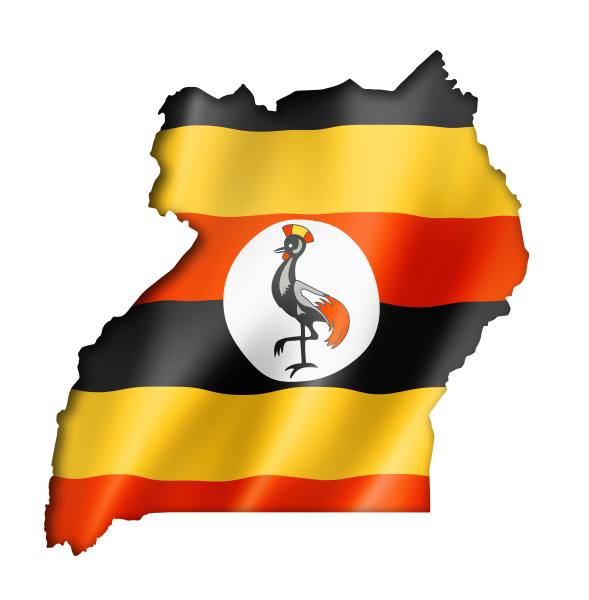 uganda flag map