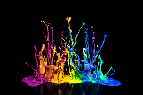 colorful paint splash on a speaker