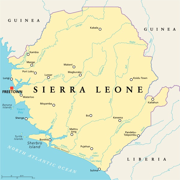 Sierra Leone Political Map - Stock image #13186606 | PantherMedia Stock ...