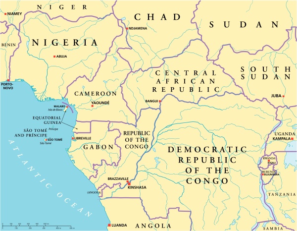 West Central Africa Political Map - Royalty free photo #13206120 ...