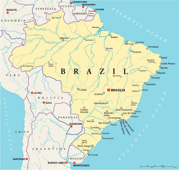 Brazil Political Map Royalty Free Photo Panthermedia Stock Agency