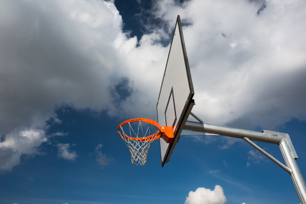 basketball hoop against lovely blue