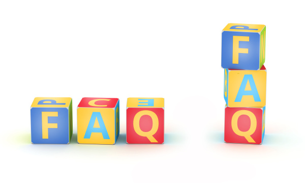 faq spelled by abc cubes
