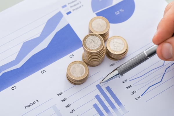 Pen With Line And Coins Graphs On Desk - Royalty free photo #13699268 ...