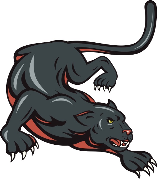 Black Panther Crouching Cartoon - Royalty free image #13979493 ...